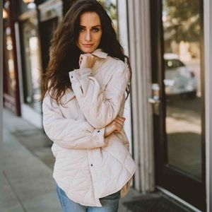 Quilted Cream Lightweight Puffer Jacket